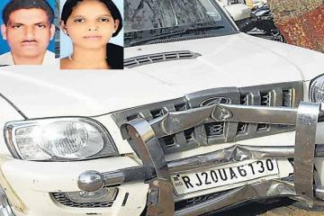 स्कॉर्पियो की टक्कर से बाइक सवार पिता-पुत्री की मौत, पत्नी घायल